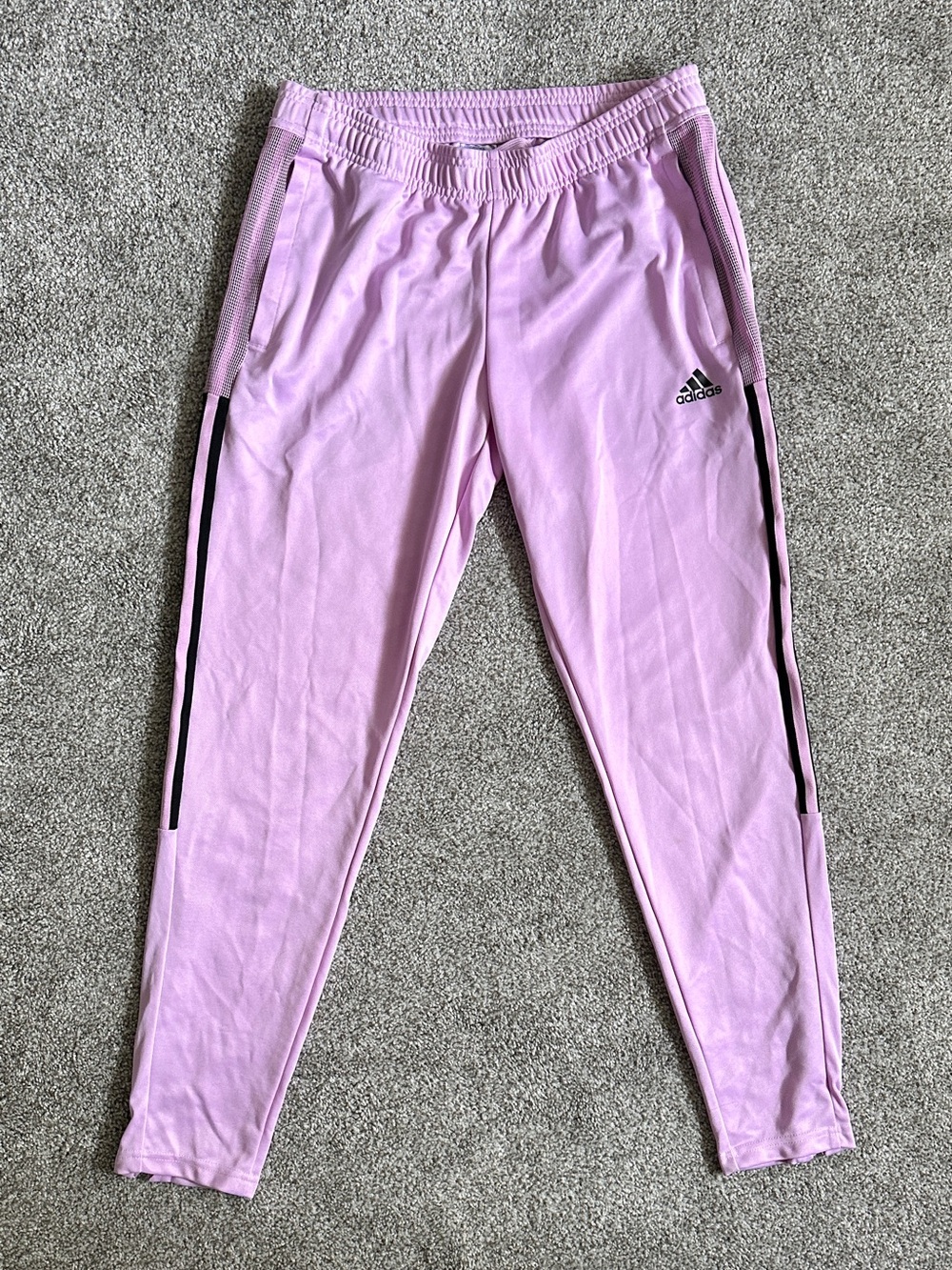 Adidas Tiro Track Pants Pink Purple Zip Ankle Sz M AeroReady Primegreen Womens